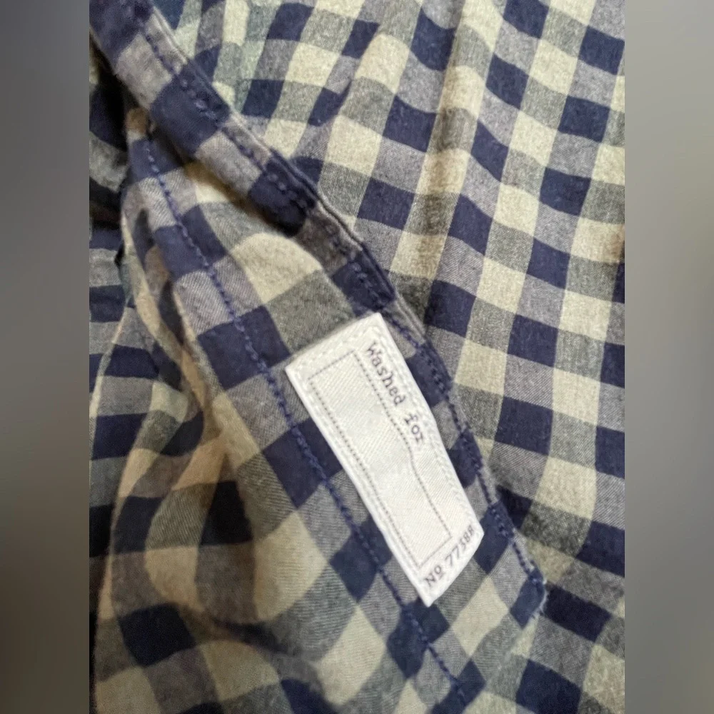 J. Crew button down shirt secret wash shirting classic fit green blue checks